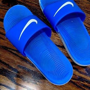 Nike blue slides